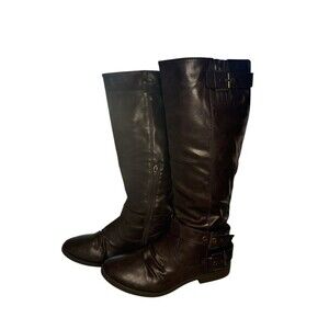 Rampage Brown Women's Stylish Tall Boots. 2 Buckles And Back Zipper. Women’s 8